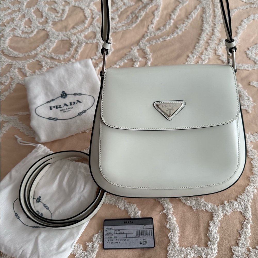 Medium Prada Cleo brushed leather shoulder bag
